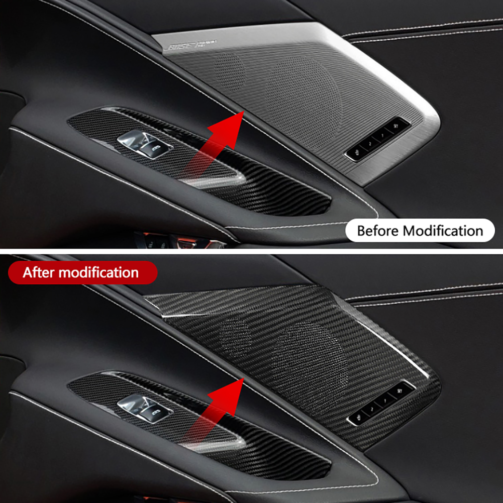 C8 Corvette Carbon Fiber Speaker Overlays - Carbon Fiber