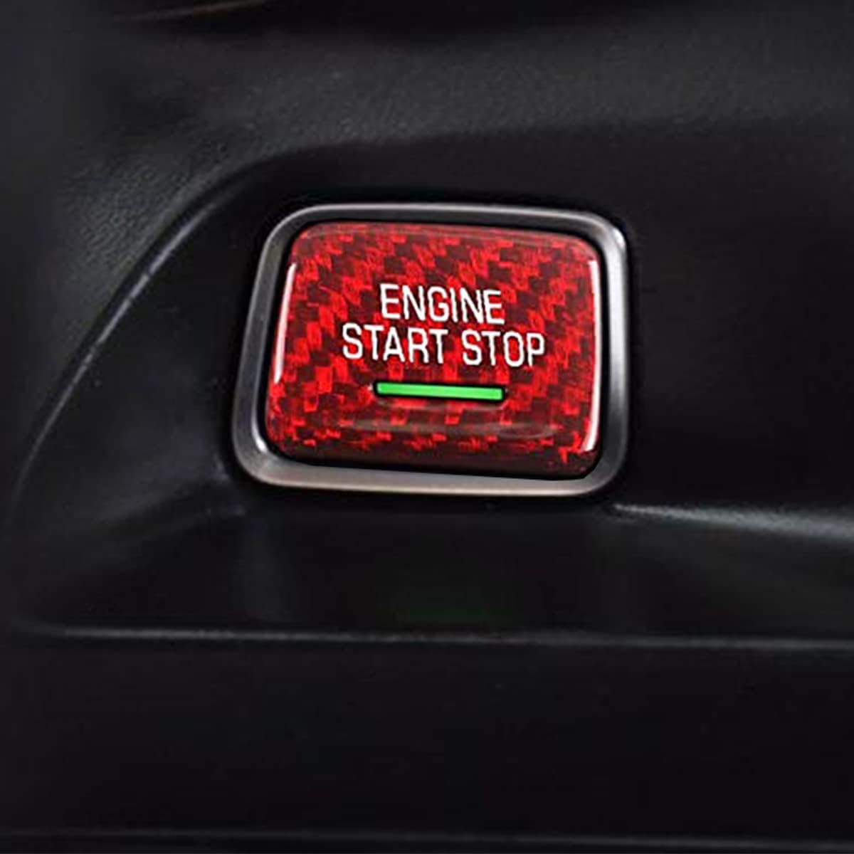 C7 Corvette Ignition Start-Stop Button Overlay Carbon Fiber : Red