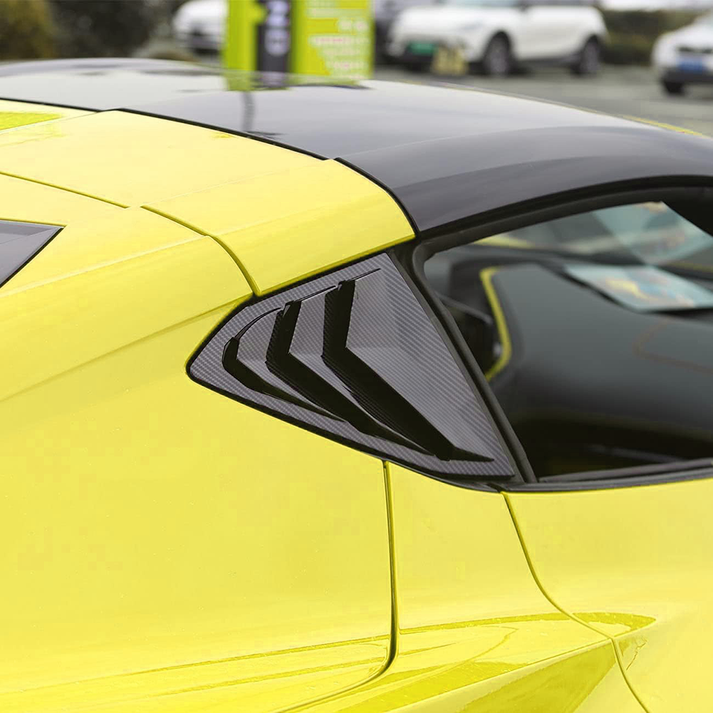 C8 Corvette Carbon Fiber Look Rear Side Window Louvers