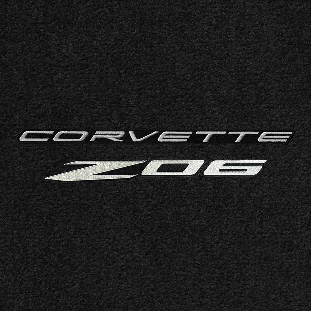 C8/Z06 Corvette Front Cargo Mats - Lloyds Mats with C8 Corvette Script & Z06 Logo