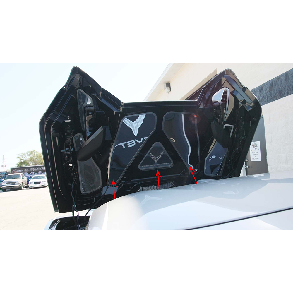 C8 Corvette HTC Convertible Lid Panel 3 pc Brushed Frame - Stainless Steel : Polished