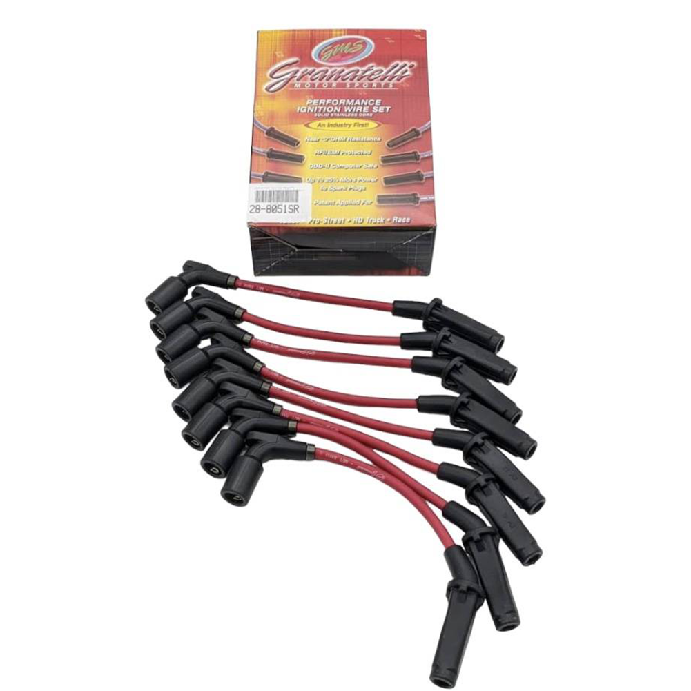 Corvette Spark Plug Wires (Set) - Granatelli Motorsports Hi-Perf 8mm "0 ohm" : C8 2020- 2024 LT2 Corvette