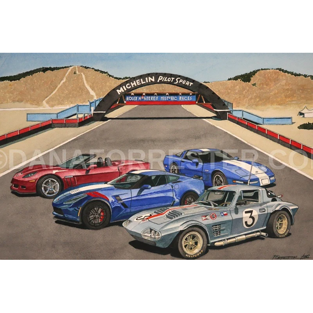 Dana Forrester Corvette Print "Grand Reunion” Corvette Grand Sport