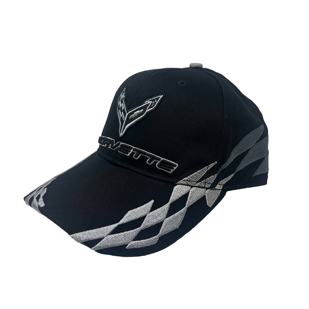 C8 Corvette - Embroidered Bad Vette Hat/Cap : Silver