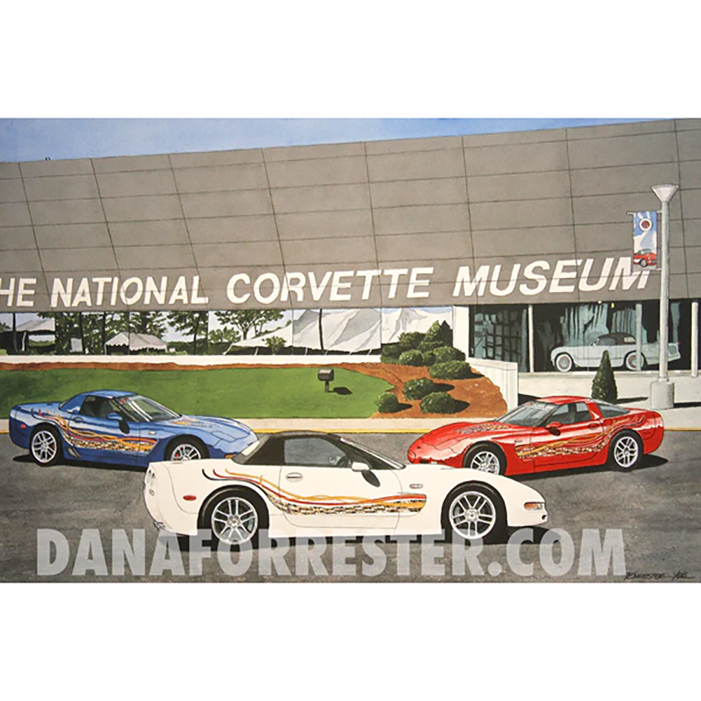 Dana Forrester Corvette Print "The Milestone Trio” C5 Corvette