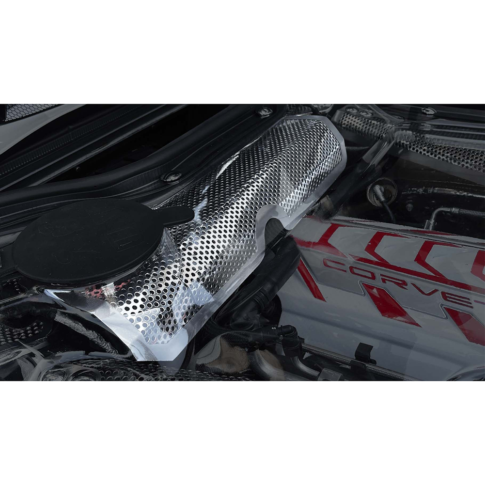 C8 Corvette HTC Water Tank Cover- Stainless Steel : Polished Perforated