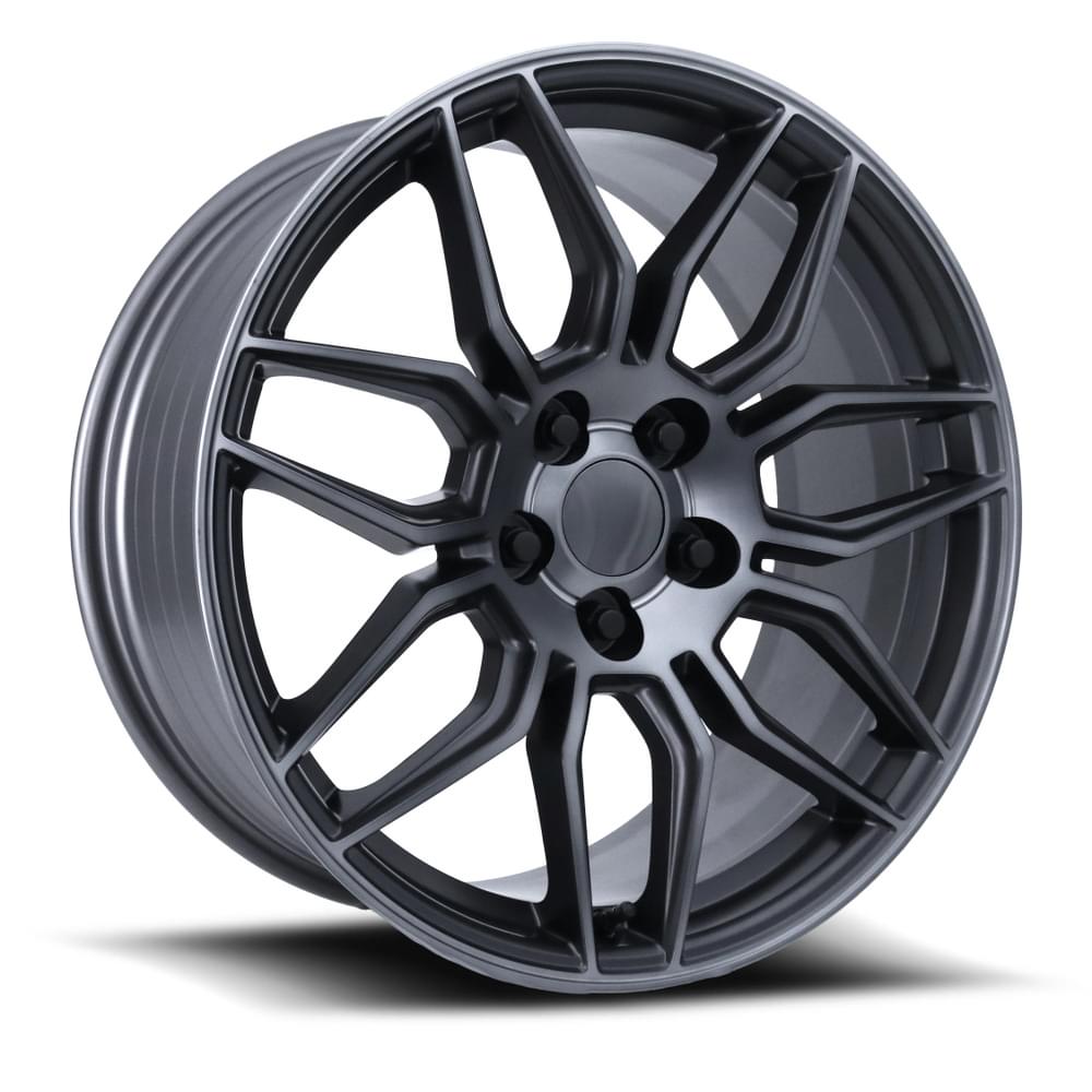 C8 Corvette Z06 Style Flow Formed Reproduction Wheels (Set) : Titanium Grey W/ Dark Clear Coat