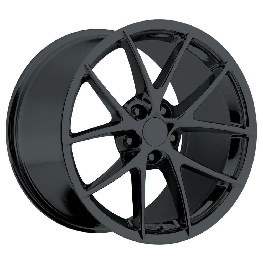2009 C6Z06 Spyder Corvette GM Wheel Exchange (Set) : Flat Black Powder Coat 18x9.5/19x12