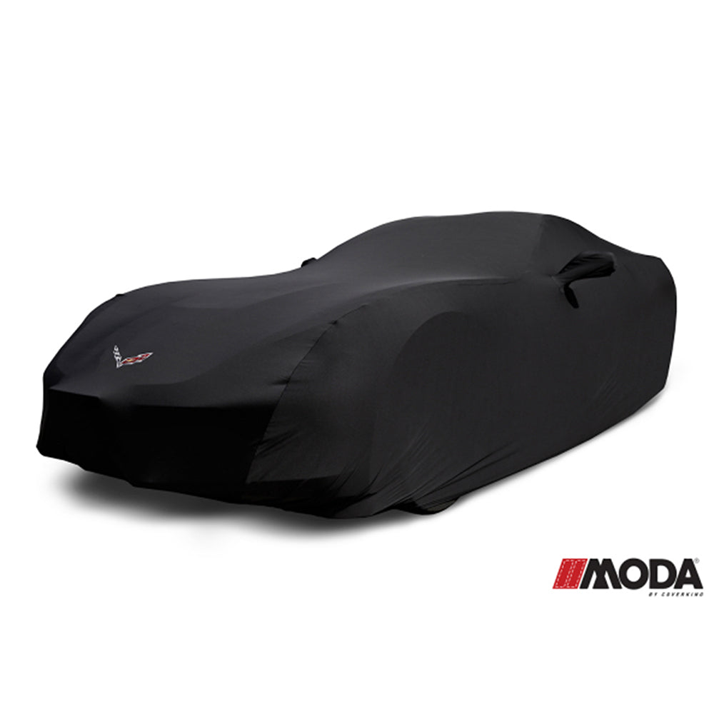 Corvette Moda Stretch Satin Car Cover - Black - Indoor : C7 Stingray, Z51, Z06, Grand Sport