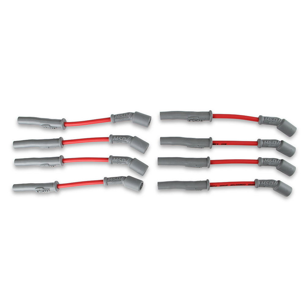 Corvette Spark Plug Wires (Set) - MSD Super Conductor 8.5mm - Red