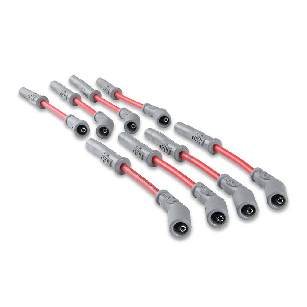Corvette Spark Plug Wires (Set) - MSD Super Conductor 8.5mm - Red : C7 2014-2019 Stingray, Z51, Z06, Grand Sport, ZR1