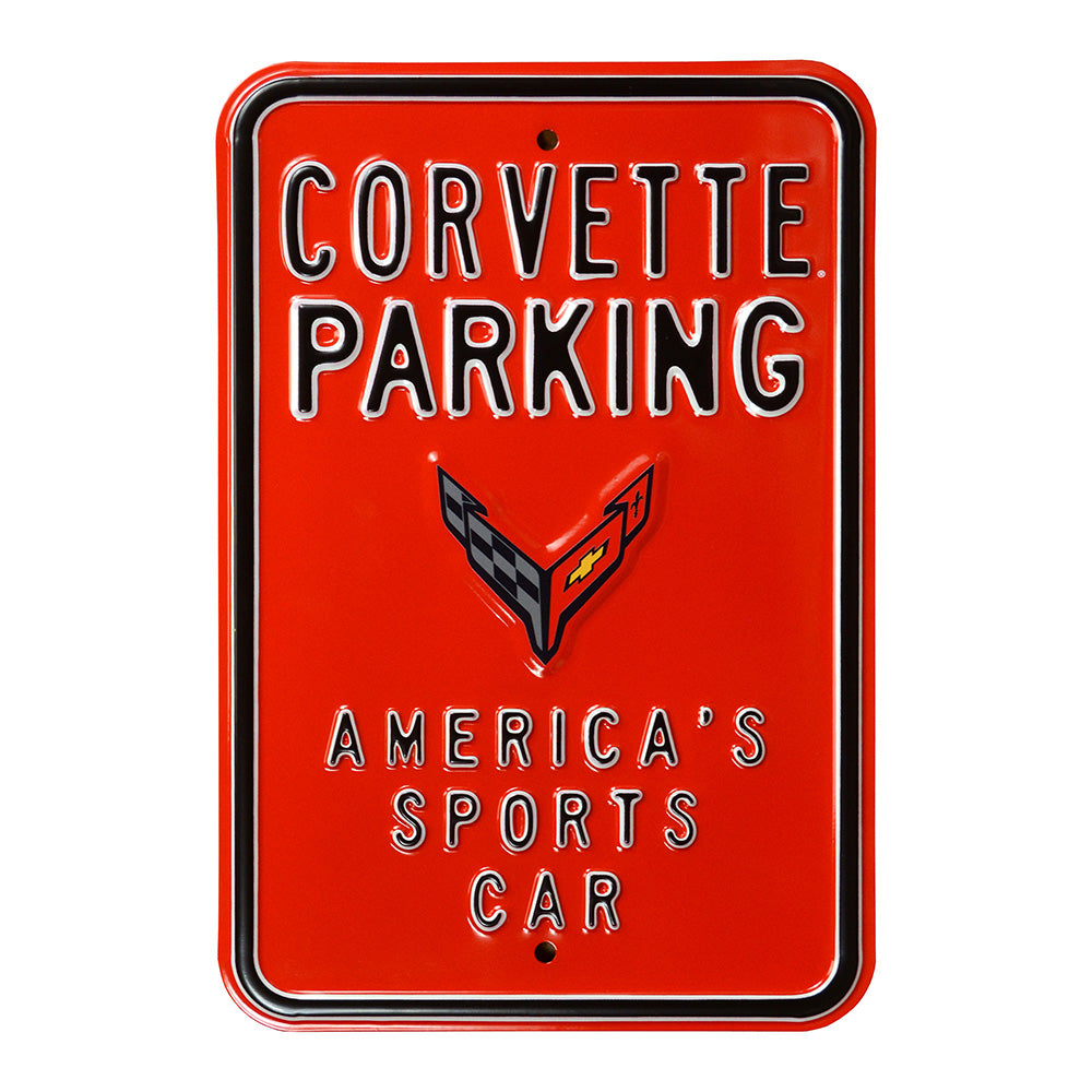 Corvette Parking Only Street Sign - 12" x 18" : 2020 C8