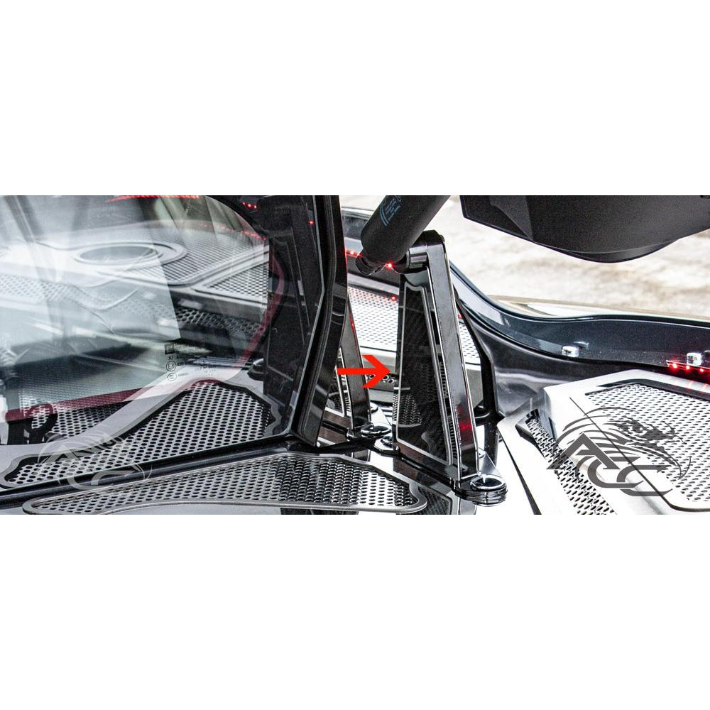 C8 Corvette Carbon Fiber Hinge Dress-up Kit 6Pc : CF/Stainless Steel