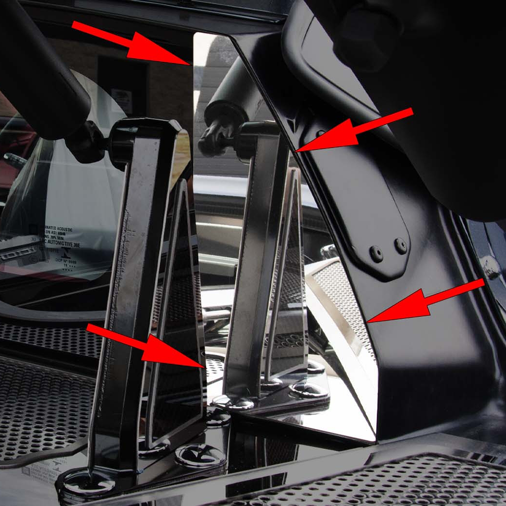C8 Corvette Coupe Rear Window Trim 2Pc - Stainless Steel : Polished
