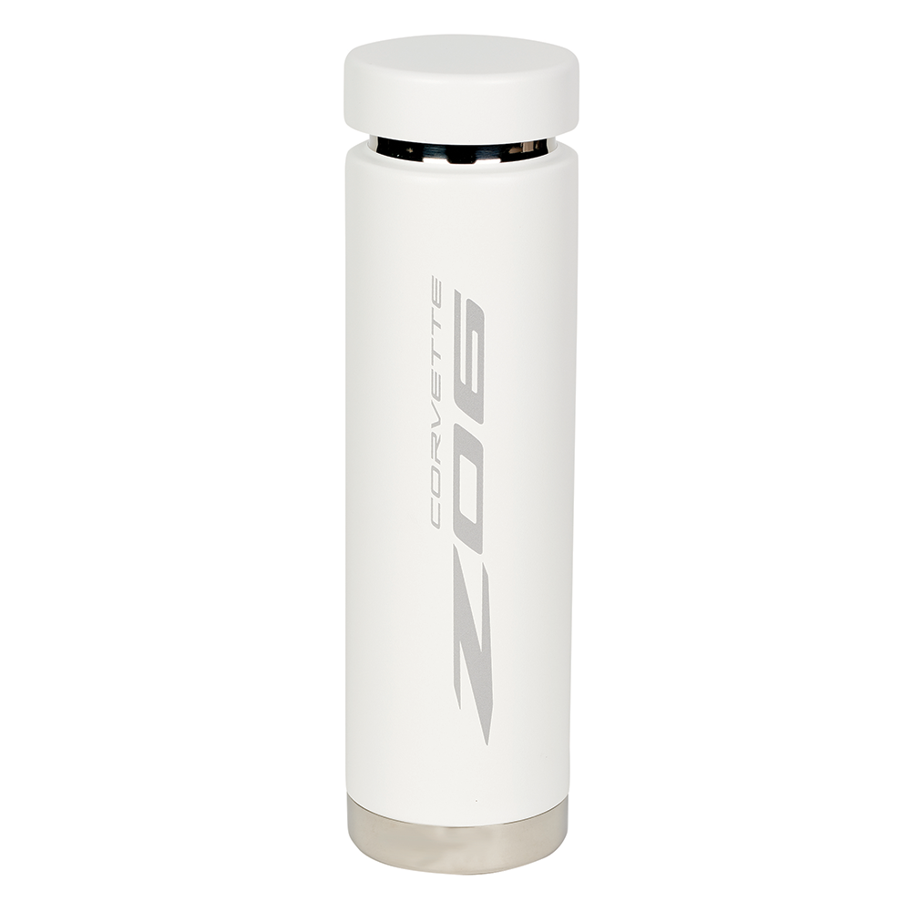 C8 Corvette Z06 Ceramic Insulated Water Bottle : White
