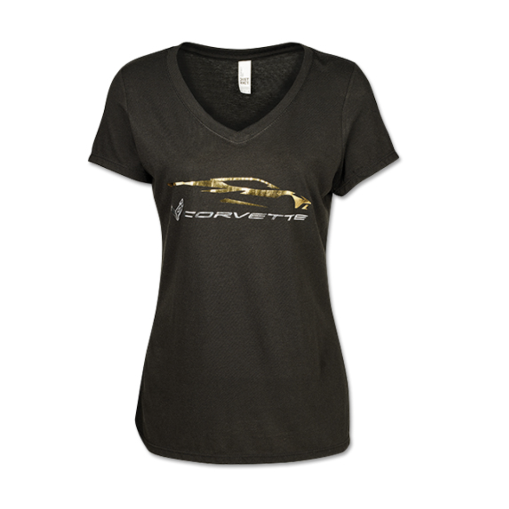 Racing Roots Black C4 Corvette Front Graphic Short-Sleeve T-Shirt - Men's