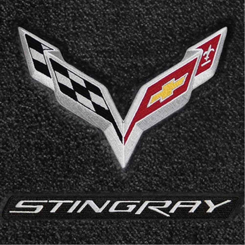 C7 Corvette Stingray Floor Mats - Lloyds Mats with C7 Crossed Flags & Stingray Script