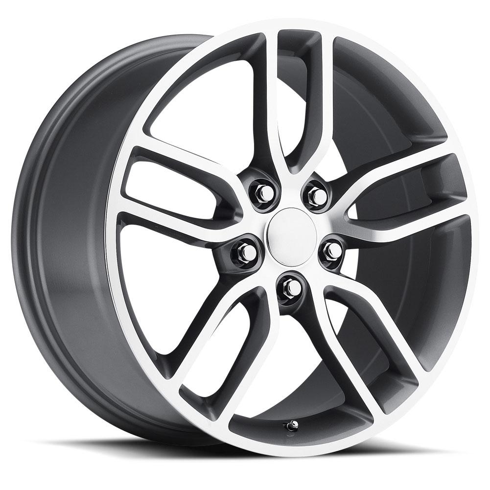 C7 Corvette Z51 Style Reproduction Wheels : Grey w/Machined Face