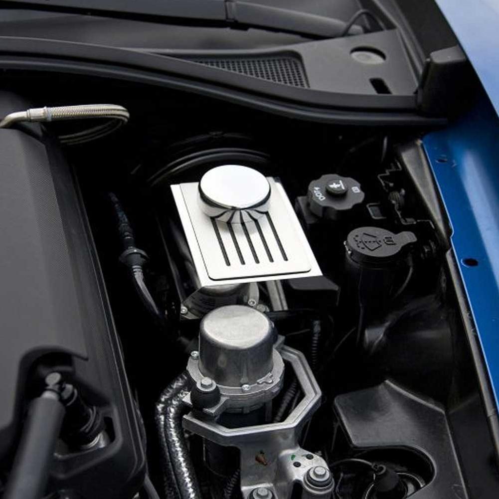Corvette Brake Master Cylinder Cover w/ Cap Cover - Stainless Steel : C7 Stingray, Z51, Z06, Grand Sport, ZR1