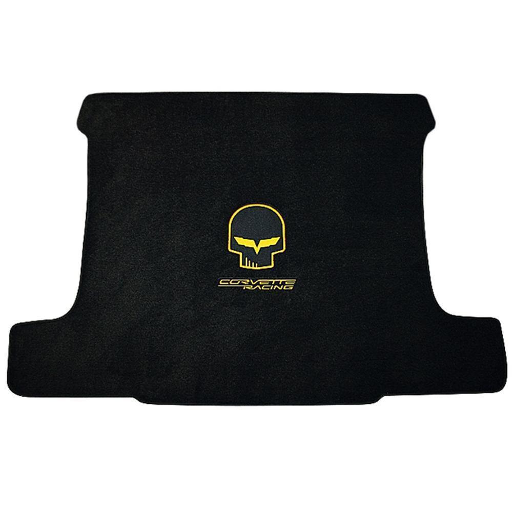 Corvette Coupe Cargo Mat - Jake Skull and Racing Script - Yellow or Silver: C6, Z06, ZR1, GS