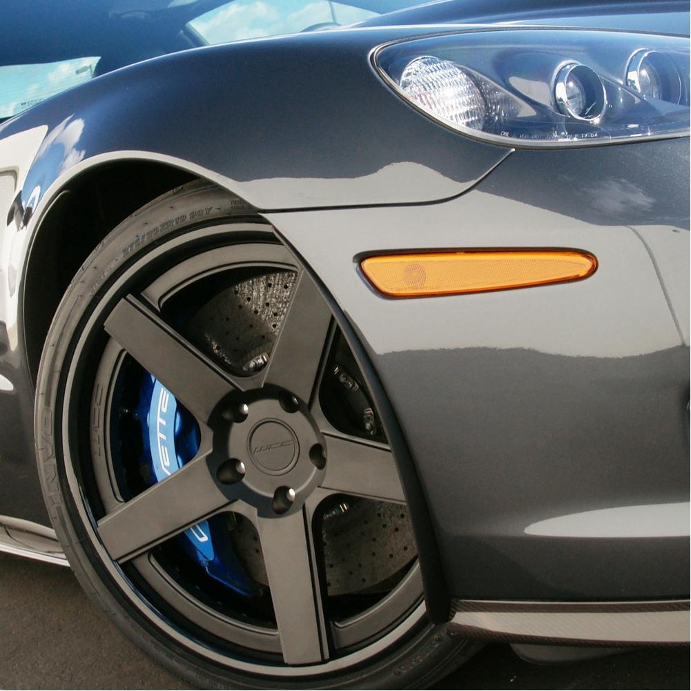 Corvette Custom Wheels - WCC 835 3 Pc. Forged Series : Flat Black Face with Gloss Black Lip