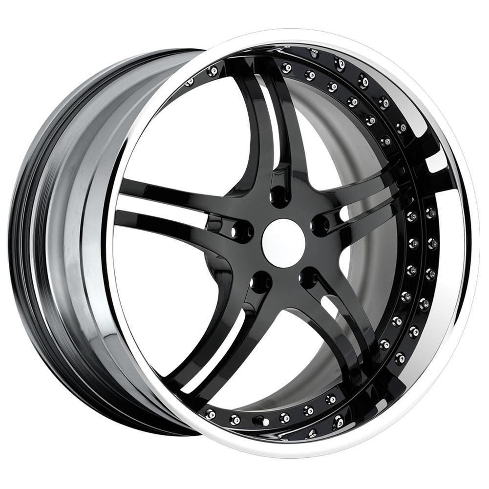 Corvette Custom Wheels WCC 946 EXT Forged Series : Black Face with Chrome Lip