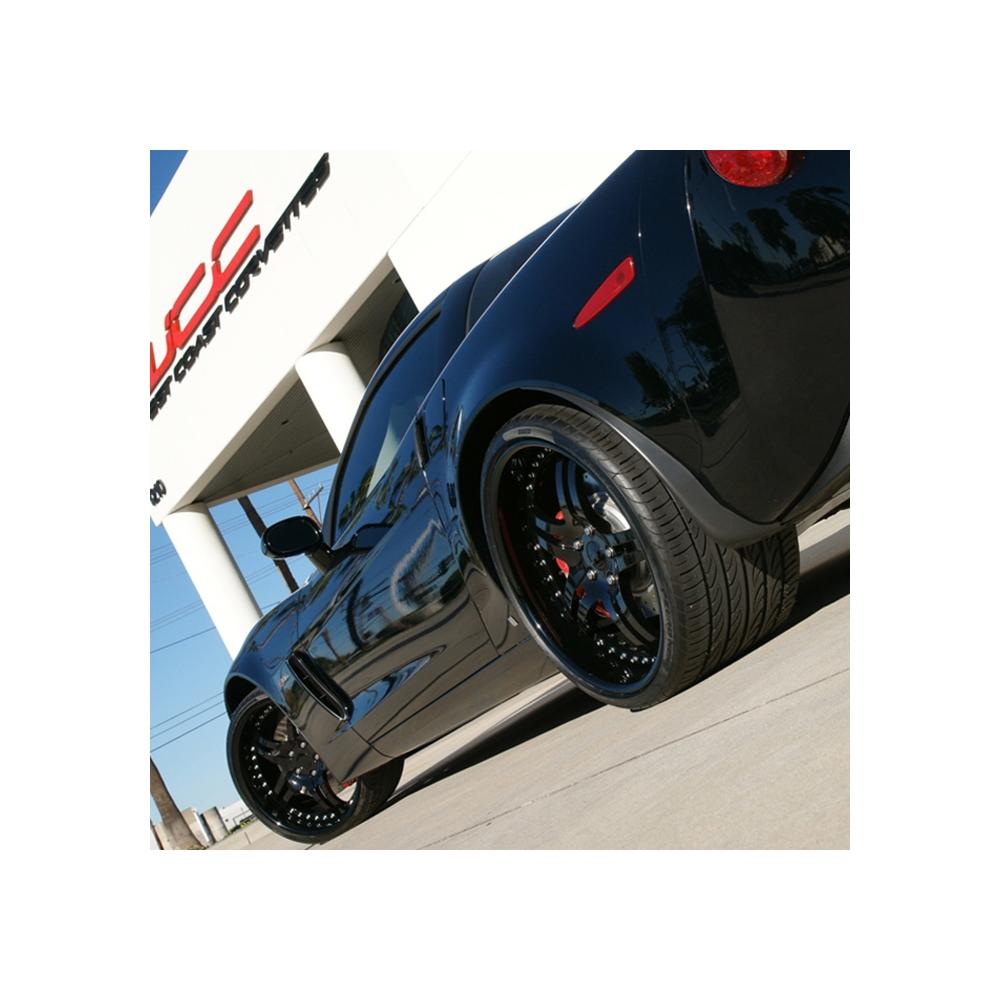 Corvette Custom Wheels - WCC 946 EXT Forged Series : Gloss Black with Red Stripe