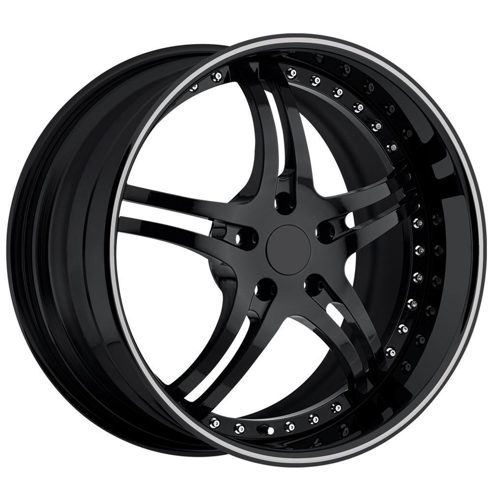 Corvette Custom Wheels - WCC 946 EXT Forged Series : Gloss Black with Silver Stripe