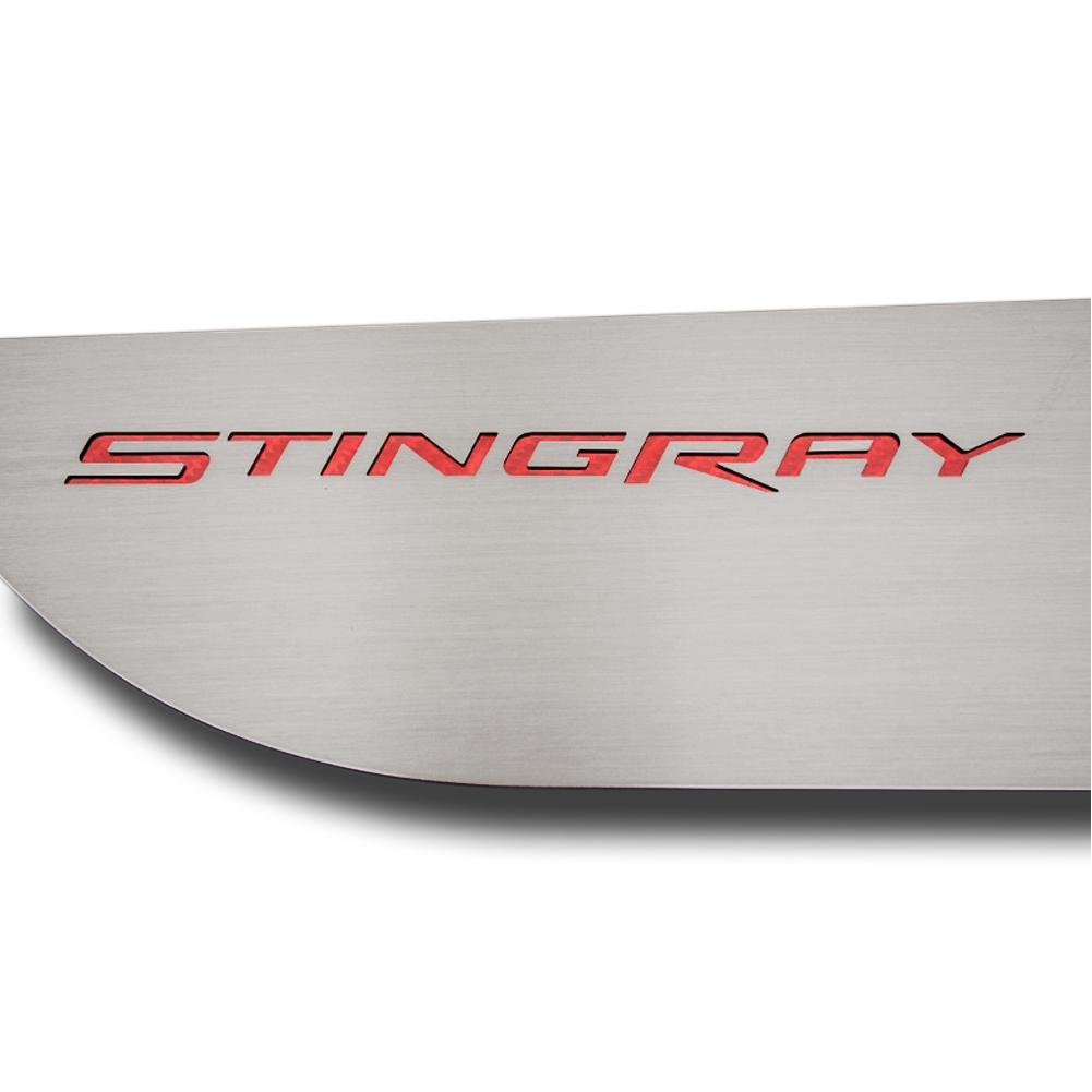 Corvette Door Guards Brushed Trim w/Colored Stingray Inlay : C7 Stingray, Z51