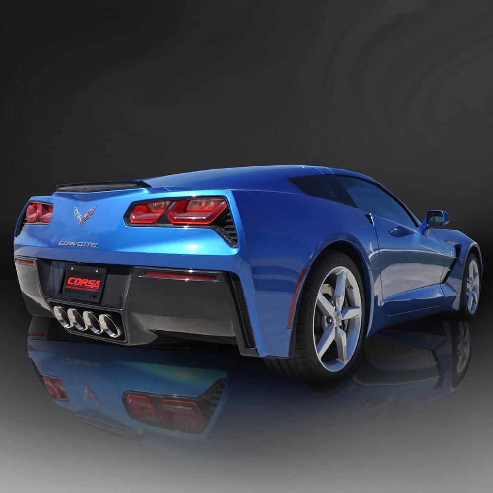 Corvette Exhaust CORSA SPORT Valve-Back Performance Exhaust System - Quad 4.50" Polished Round Tips : C7 Stingray, Z51