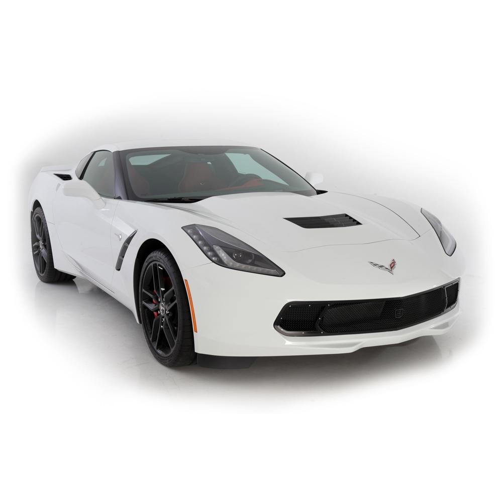 Corvette Front Grille - GT Corsa - Black w/Brushed Port Accent Trim/Fasteners : C7 Stingray, Z51