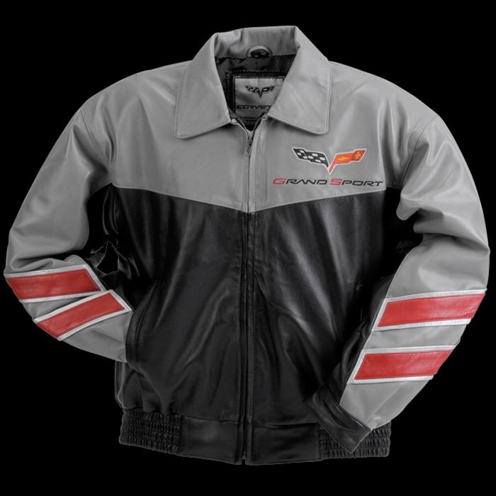 Corvette Grand Sport Leather Jacket Two Tone - Grey/Black : 2010-2013