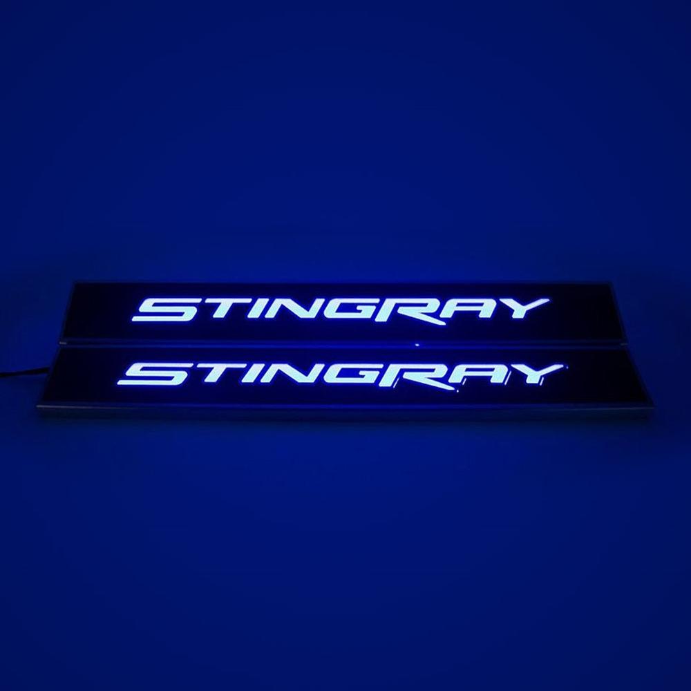 Corvette Illuminated Door Sill Replacements - Carbon Fiber : C7 Stingray, Z51