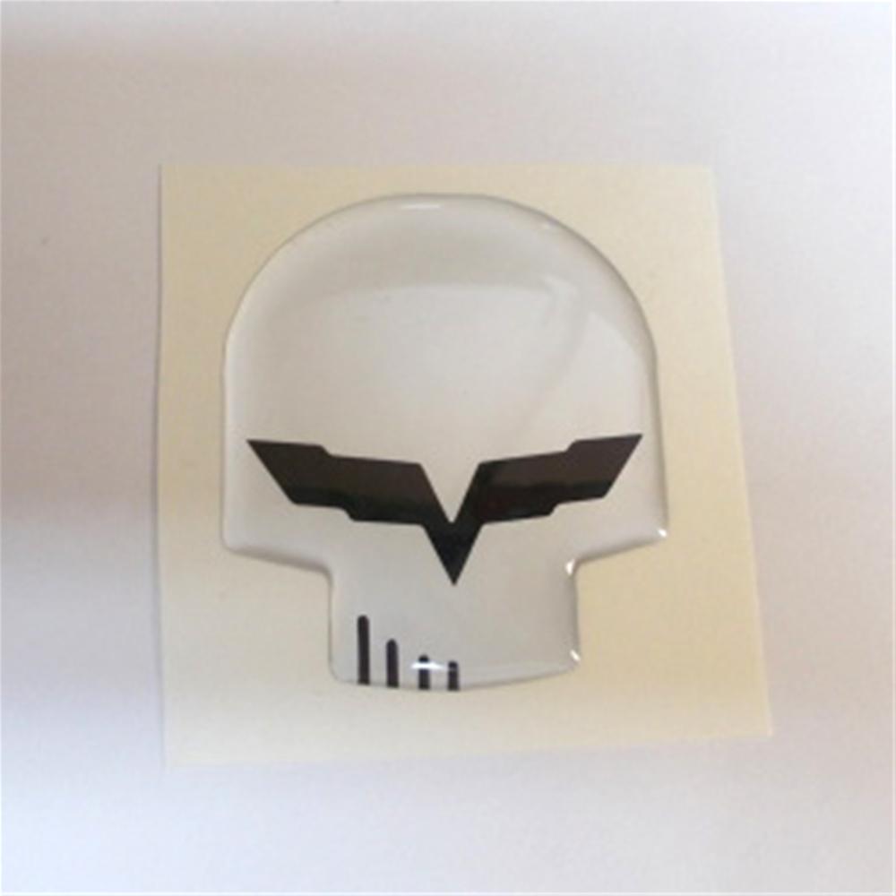 Corvette Jake Skull Domed Emblem Decal 1" or 3" inch : 2005-2013 C6