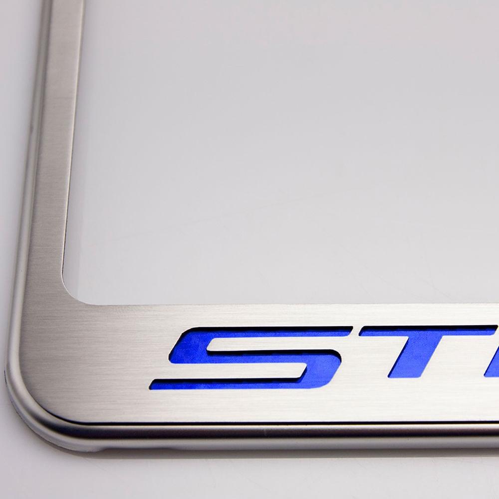 Corvette License Plate Frame - Chrome w/Stainless Steel Illuminated "STINGRAY" Script : C7 Stingray