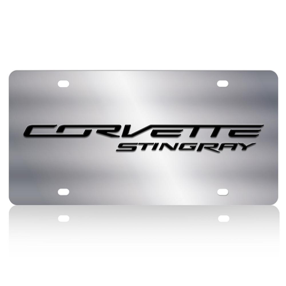 Corvette License Plate/Tags - Polished Stainless Steel : C7 Stingray