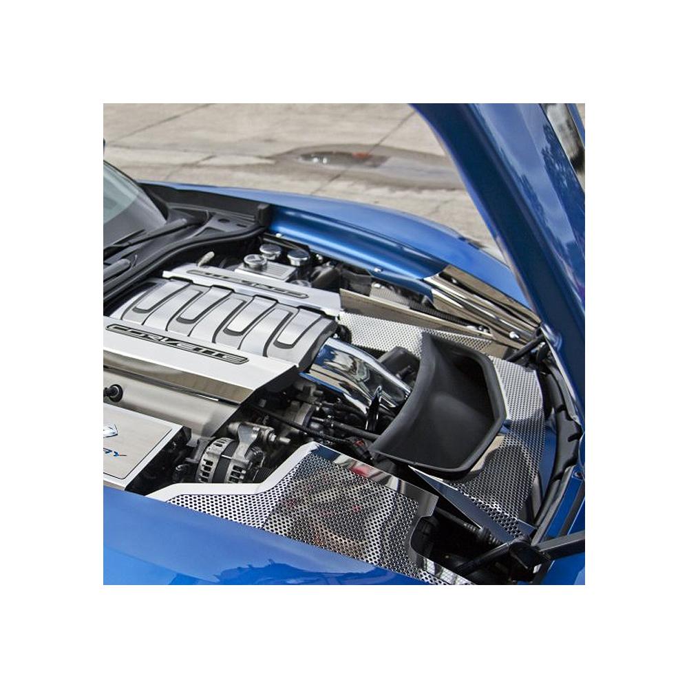 Corvette Radiator Duct Cover - Polished : C7 Stingray, Z51, Z06, Grand Sport