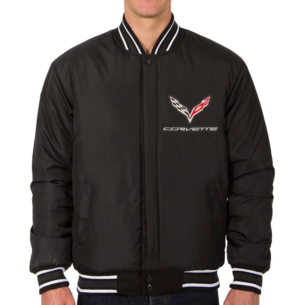 Corvette Reversible Wool Varsity Style Jacket - Black : C7 Stingray, Z51