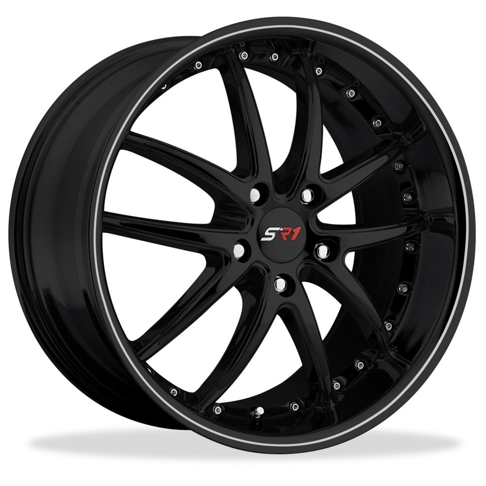 Corvette SR1 Performance Wheels - APEX Series : Gloss Black w/Silver Stripe