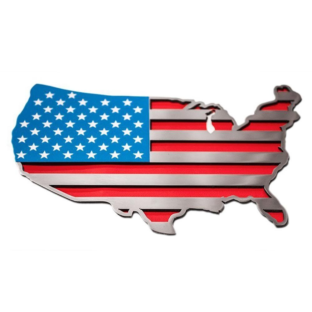 Corvette USA Map Flag Emblem 4.75