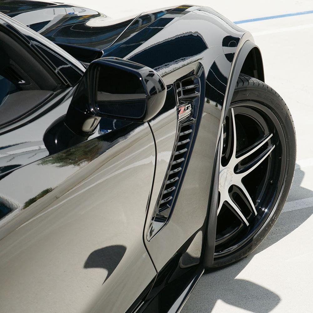 Corvette WCC-1008 Forged 3-Piece Wheels - Black w/Machined Face : C7 Z06