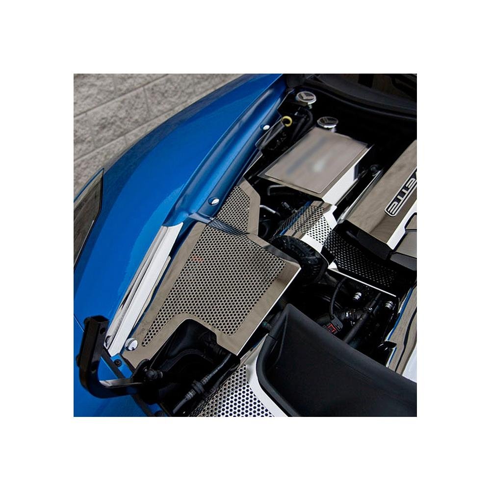 Corvette Inner Fender Covers Perforated Polished 3Pc : C7 Stingray, Z51, Z06, Grand Sport