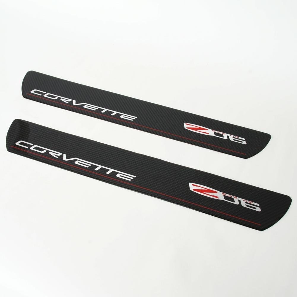 Corvette Door Sill Plates - Carbon Fiber with Z06 505HP Logo : 2006-2013 Z06
