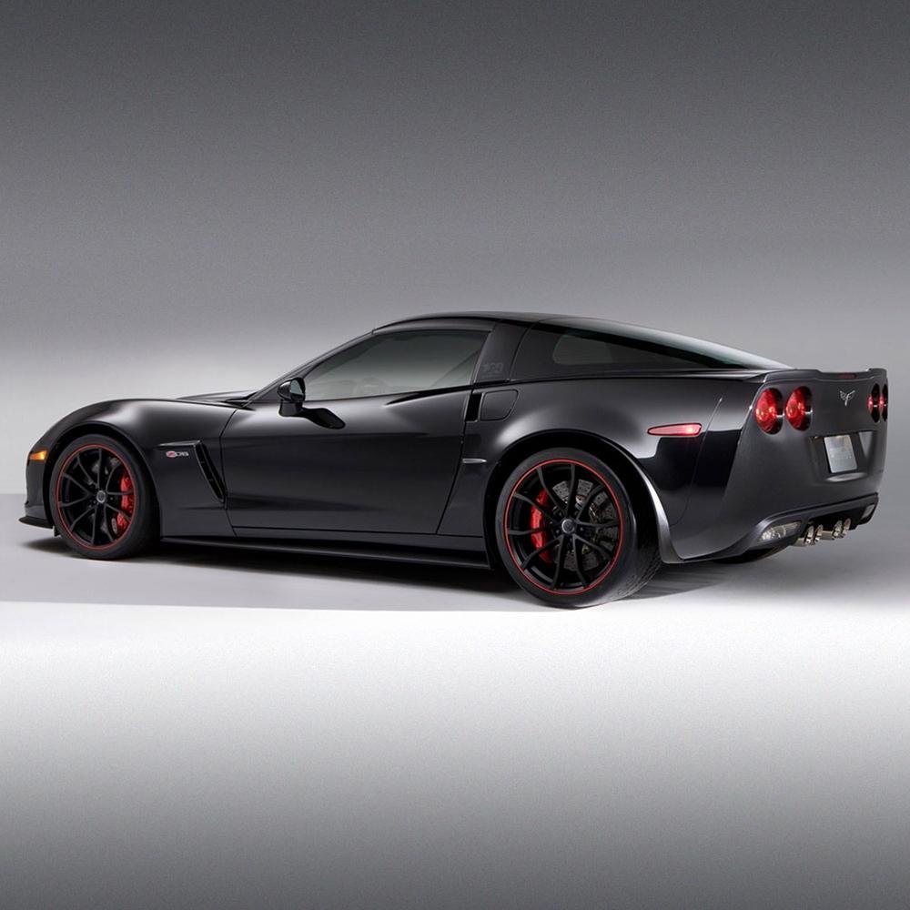 2013 Corvette - Genuine GM - 60th Anniversary - 427 Cup Wheels : Satin Black w/ Red Stripe