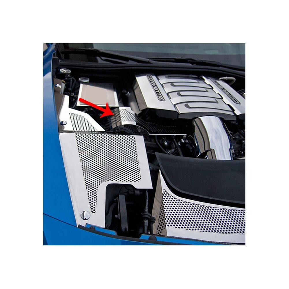 Corvette Alternator Cover Perforated Polished : C7 Stingray, Z51, Grand Sport