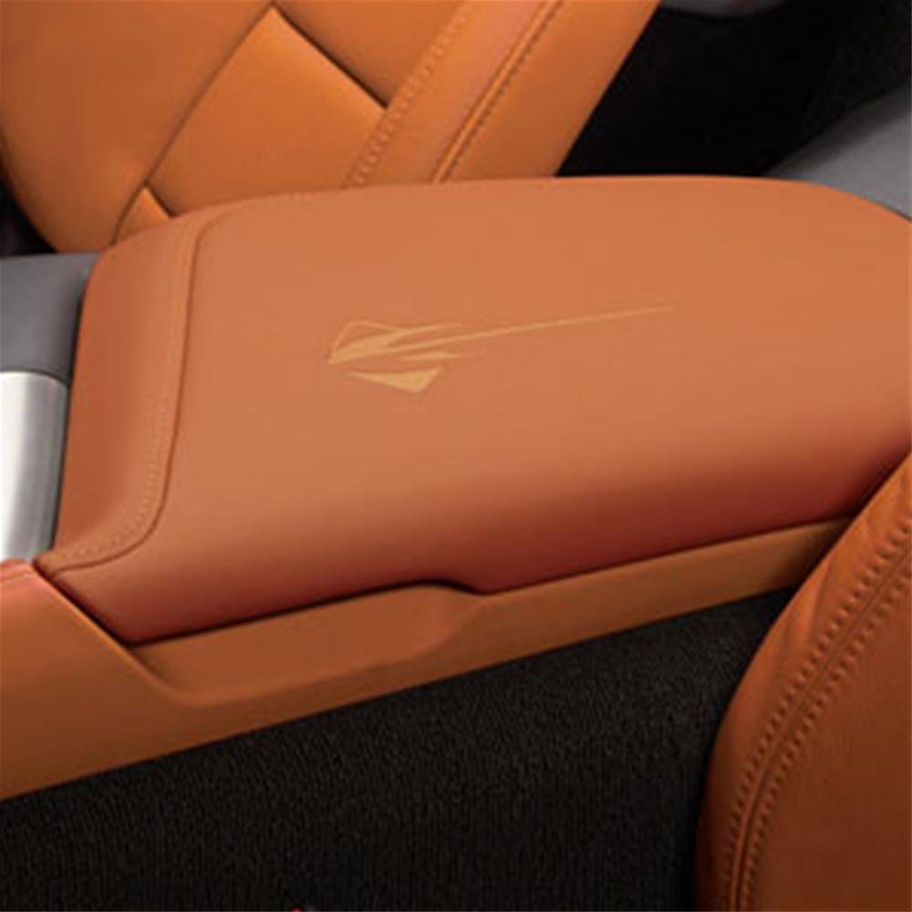 Corvette - Stingray Logo Embroidered Leather Console Armrest : C7 Stingray, Z51