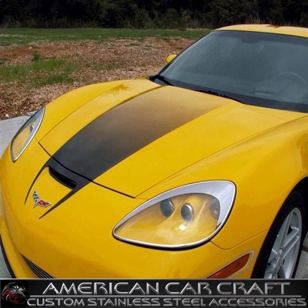 Corvette Hood Fade Stripe Decal - Black : 2005-2013 C6, Z06, Grand Sport