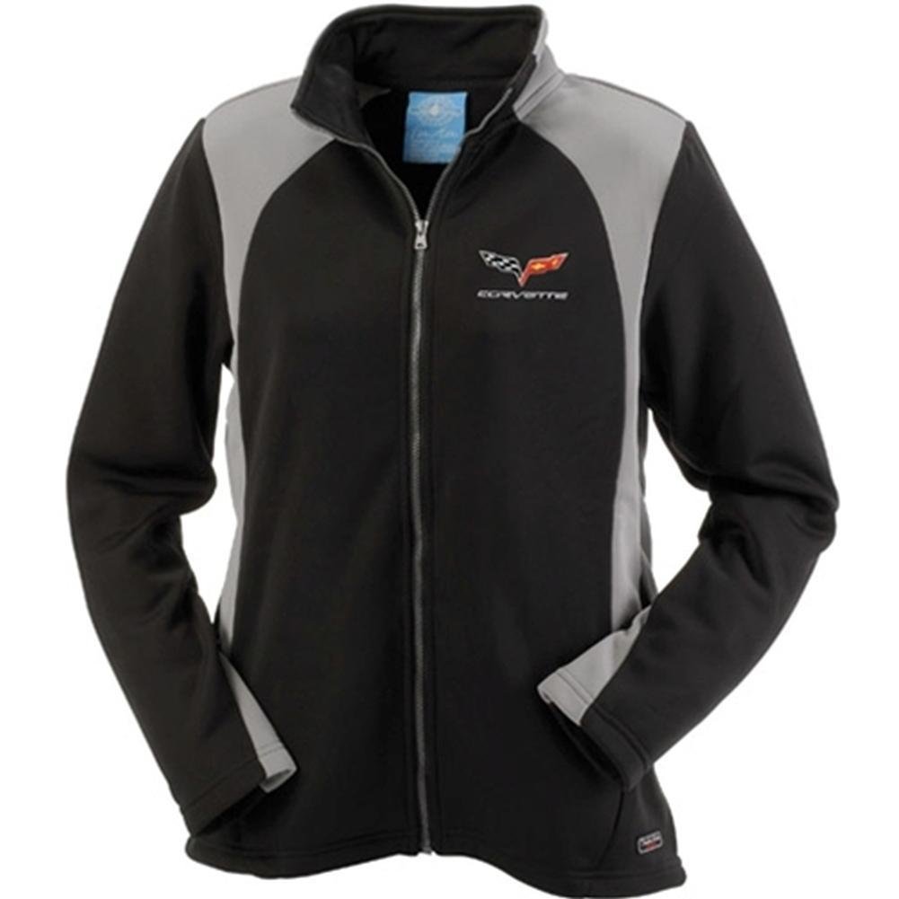 Corvette Womens Bonded Jacket with C6 Logo - Black/Gray : 2005-2013 C6