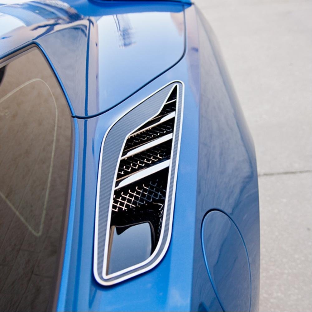 Corvette Rear Quarter Vent Set 10Pc Carbon Fiber w/Polished Trim : C7 Stingray, Z51
