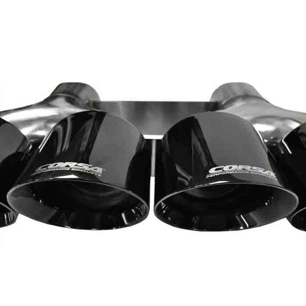 Corvette CORSA Dual Rear Exit; Quad 4.5" Black Tips : C7 Stingray, Z51, Z06, Grand Sport, ZR1
